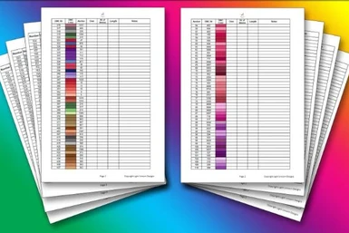 Таблиця відповідності кольорів ниток муліне фірм Anchor та DMC