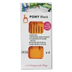 Голка Pony гобеленова, №24/26, чорна, 6 шт, арт. 05898
                , (арт. 20808)