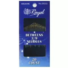 Набір напівдовгих голок Betweens 3/9 для шиття з золотим вушком Royal
                , (арт. 14728)