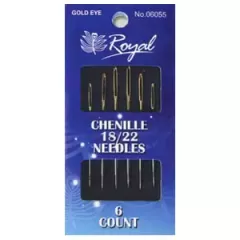 Chenille 18/22 (6 шт) Набір голок для вишивання стрічками з золотим вушком Royal (Японія)
                , (арт. 14714)