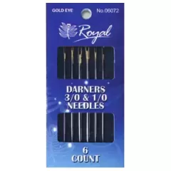 Darners 3/0&1/0 (6шт) Набор штопальных игл с золотым ушком Royal (Япония)
                , (арт. 14723)