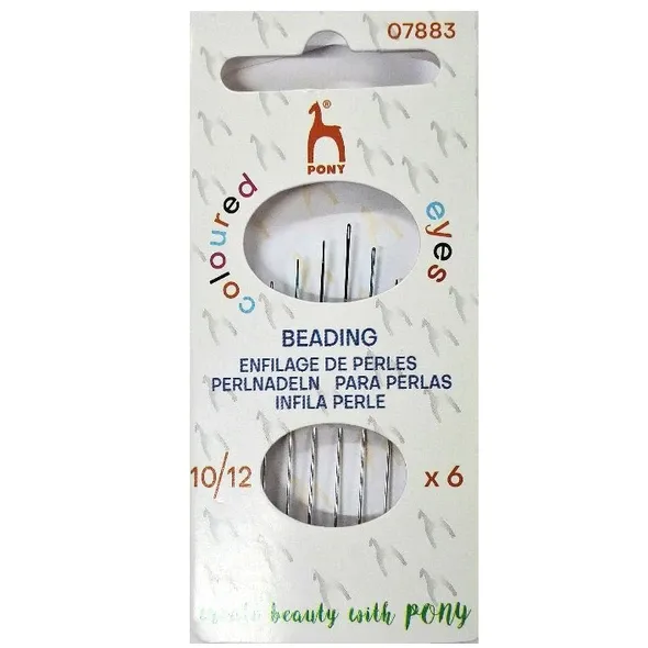 Голка бісерна з кольоровим вушком Pony, 6 шт, арт. 07883  (арт. 17808)