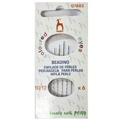 Голка бісерна з кольоровим вушком Pony, 6 шт, арт. 07883
                , (арт. 17808)