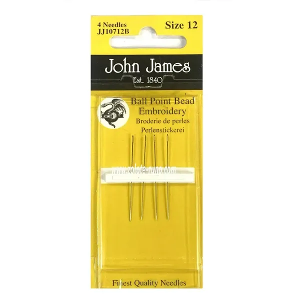 Голки бісерні John James із закругленим кінцем, №12