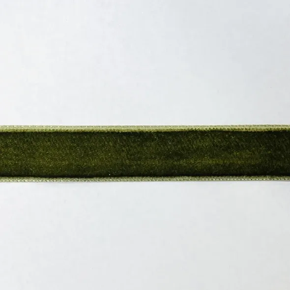 Бархатная лента серо-зеленая 2см  (арт. 20840) | Фото 2