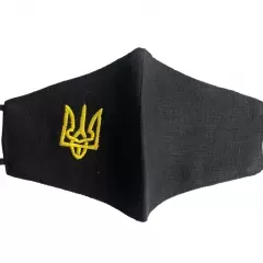 Захисна подвійна маска з вишивкою «Тризуб»
                , (арт. 19252)