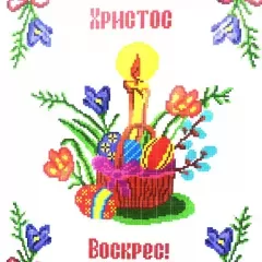 Пасхальний рушник для вишивки бісером Р-043
                