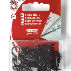 Крючки черные пара 20 + 18мм (Kohinoor) 4405
                , (арт. 15182)