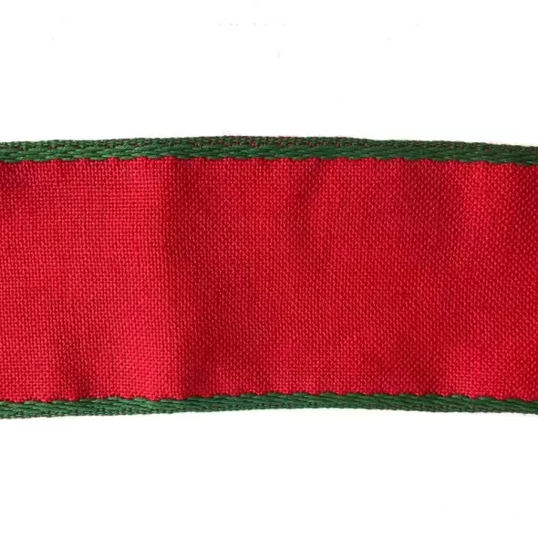 Лента-канва 830/70. Красный с зеленым кантом  (арт. 18429) | Фото 2