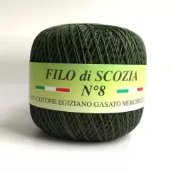 Пряжа Filo di Scozia №8. Темно-зелений № 780
                , (арт. 18222)