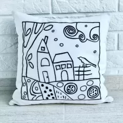 Подушка "Хатинка"-1. Білий
                