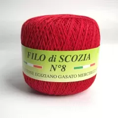 Пряжа Filo di Scozia №8. Червоний № 114
                , (арт. 18226)