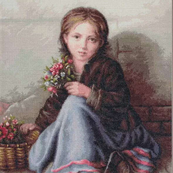 Набор для вышивания Девушка с цветами B513  (арт. B513)