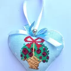 Елочное украшение "Корзина" в форме сердца
                , (арт. 18485)