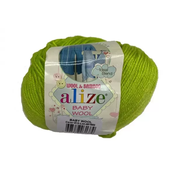 Пряжа Alize Baby Wool # 612 Салатовый  (арт. 19338) | Фото 1
