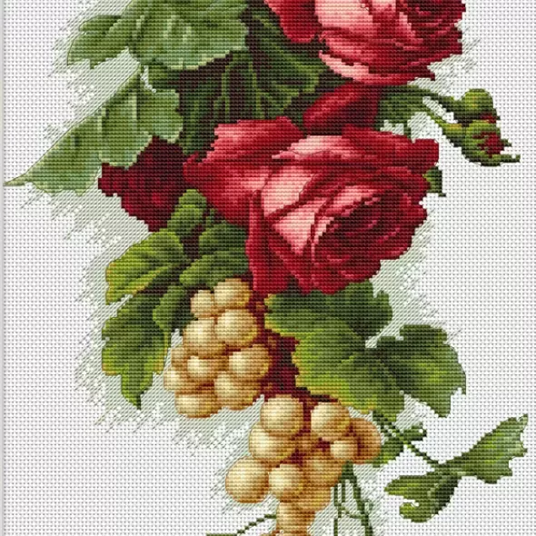 Набор для вышивки Красные розы с виноградом B2229  (арт. 16671)
