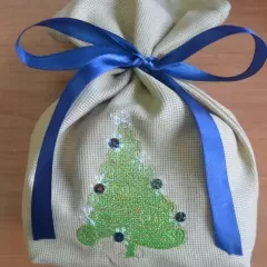 Новогодний мешочек с елочкой (синий)
                , (арт. 14772)