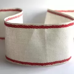 Стрічка-канва 880/100. Молочний з червоним кантом
                , (арт. 18464)