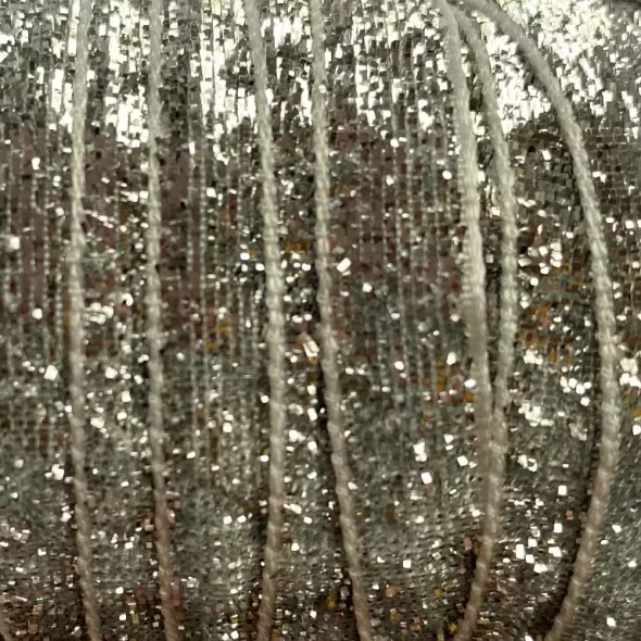 Декоративная серебряная лента с люрексовой нитью  (арт. 18348) | Фото 2