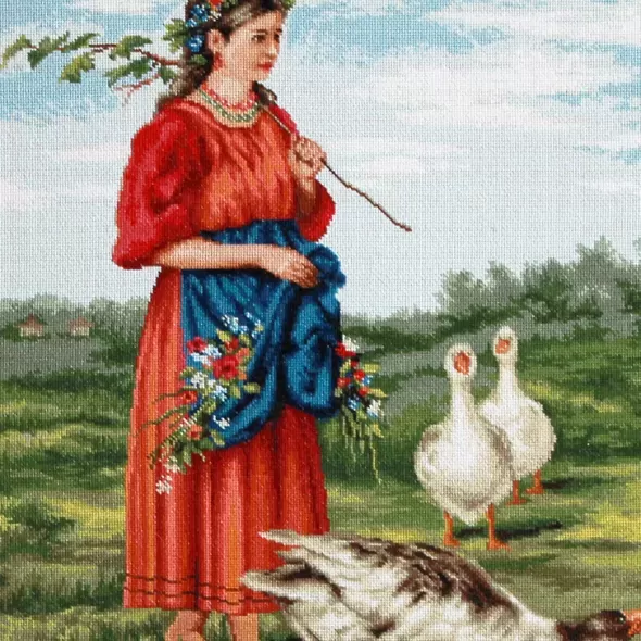 Набір для вишивання Дівчина з гусями - Маковський B486  (арт. B486)