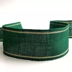 Лента-канва 966 | 50. Зеленый с золотом.
                , (арт. 18432)