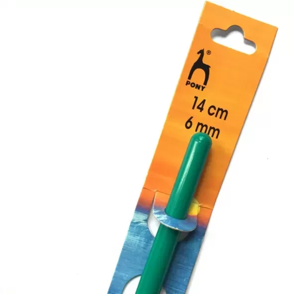 Крючок вязальный с ручкой 14 см (размер 6 мм) Pony  (арт. 12773)