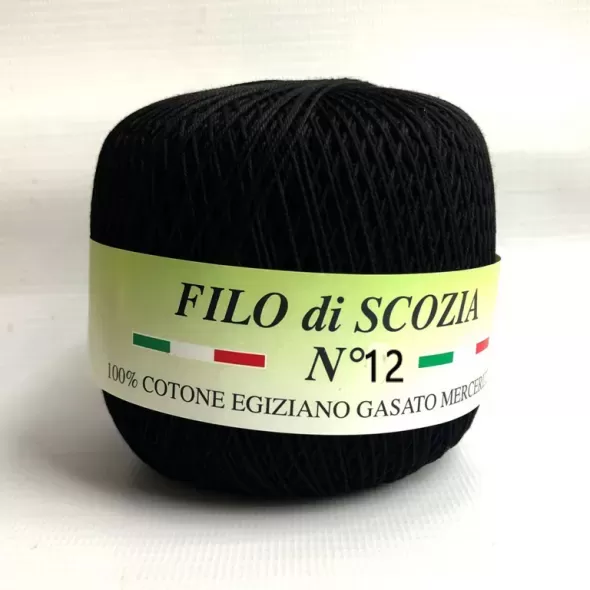 Пряжа Filo di Scozia №12. Чорний №196  (арт. 18856) | Фото 1