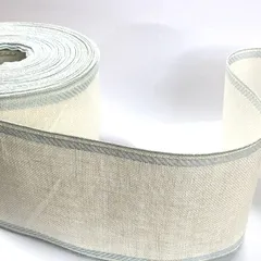 Лента-канва 950/100. Молочный лен с голубым кантом
                , (арт. 20597)