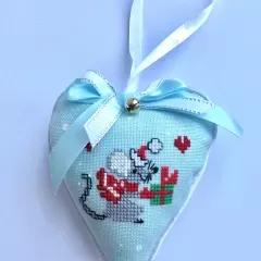 Елочное украшение "Мишка" в форме сердца
                , (арт. 18482)