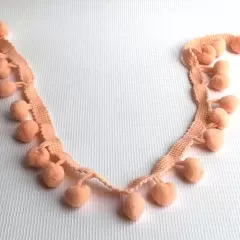 Помпони на стрічці абрикосовий. 1 см
                , (арт. 17959)