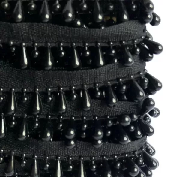 Декоративна тасьма з чорними бусинками 2414  (арт. 13489) | Фото 2
