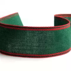 Лента-канва 966/50. Зеленый с черовним кантом.
                , (арт. 18430)