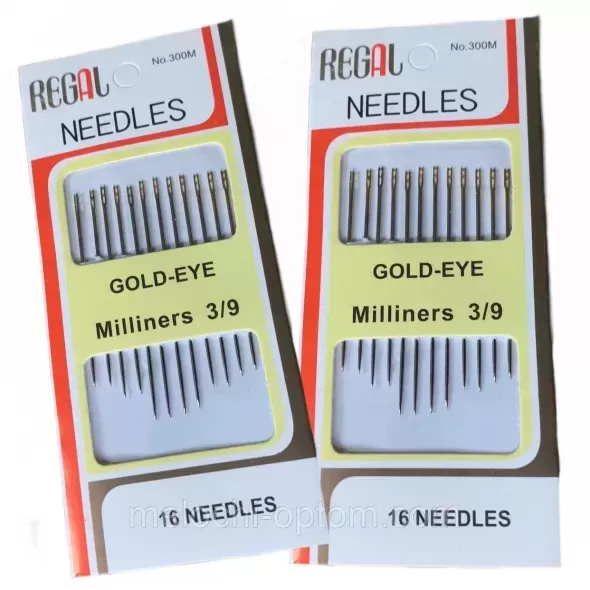 Набір голок "Regal needles" для сліпих з золотим вушком 3/9  (арт. 19113)