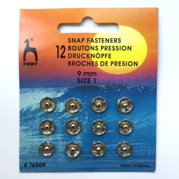 Кнопки потаємні латунні pony (snap fasteners brass) (срібні 9 мм)  (арт. 10800)