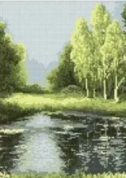 Схема для вышивания картины "Лесное озеро" P2616  (арт. 12559)