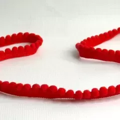 Помпони на стрічці червоні. 0,5 см
                , (арт. 15970)