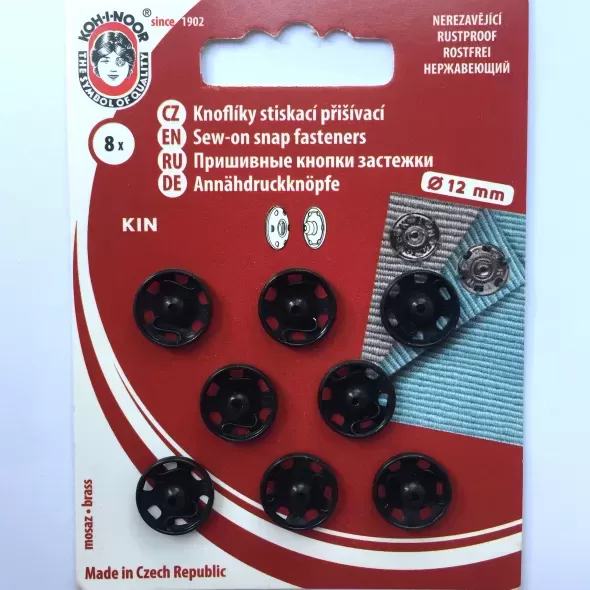 Пришивні кнопки-застібки металеві 12 мм (за 1шт)  (арт. 15178)