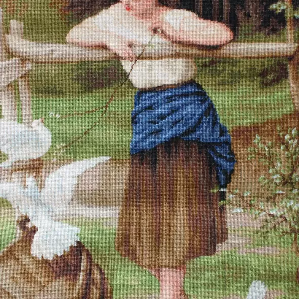 Набор для вышивания Девушка, дразнящая голубей B516  (арт. B516)