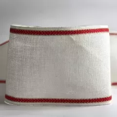 Лента-канва 940/100. Молочный с красно-золотым кантом
                , (арт. 18468)