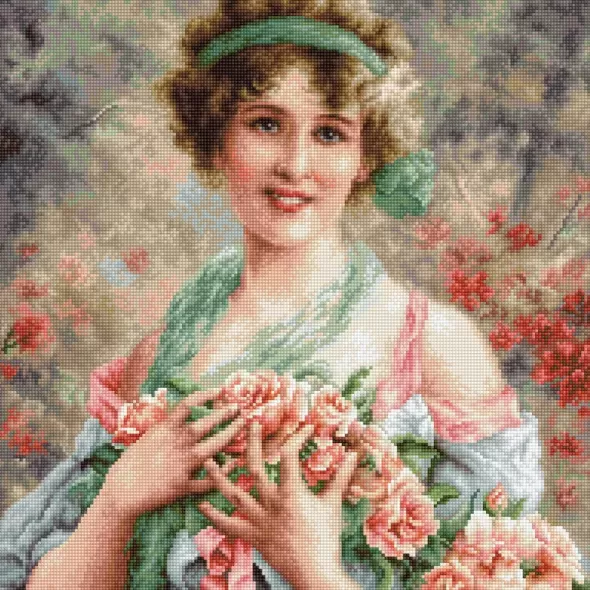 Набор для вышивания Девушка с розами B553  (арт. B553)
