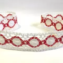 Мереживо біло-червоне 7752/35W17
                , (арт. 15772)