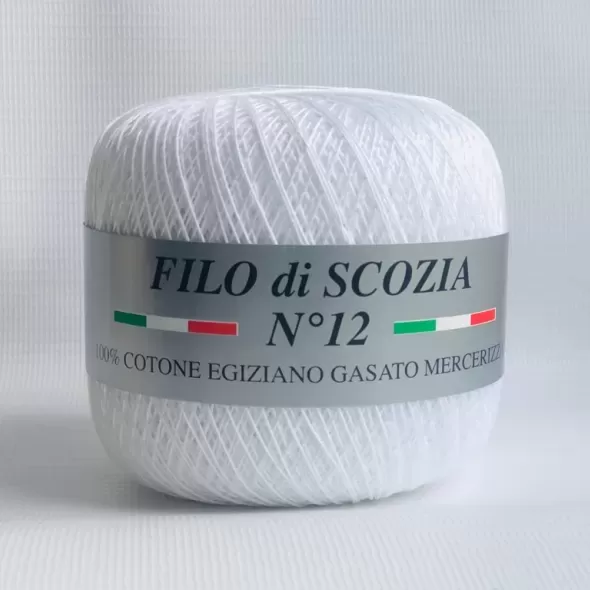 Пряжа Filo di Scozia №12. Білий  (арт. 18183) | Фото 1