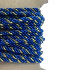 Декоративний кручений шнур синьо-золотий
                , (арт. 19145)