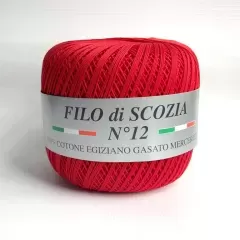 Пряжа Filo di Scozia №12. Червоний № 114
                , (арт. 18229)
