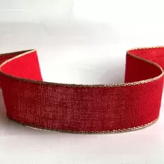 Лента-канва 208/30. Красный с золотом.
                , (арт. 18431)