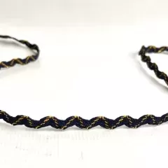 Тасьма в'юнок темно-синій з золотом 18535
                , (арт. 18535)