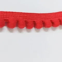 Помпони на стрічці червоні. 1 см
                , (арт. 15966)