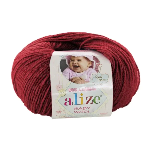 Пряжа Alize Baby Wool #106 Бордовий  (арт. 19339) | Фото 1