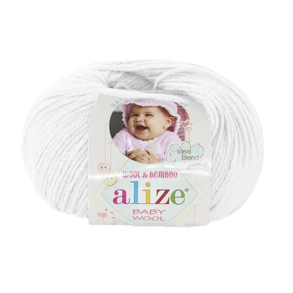 Пряжа Alize Baby Wool #55 белый  (арт. 19990) | Фото 2