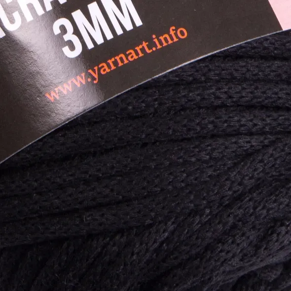 Пряжа Macrame Cord 3mm #750 чорний  (арт. 19573) | Фото 2